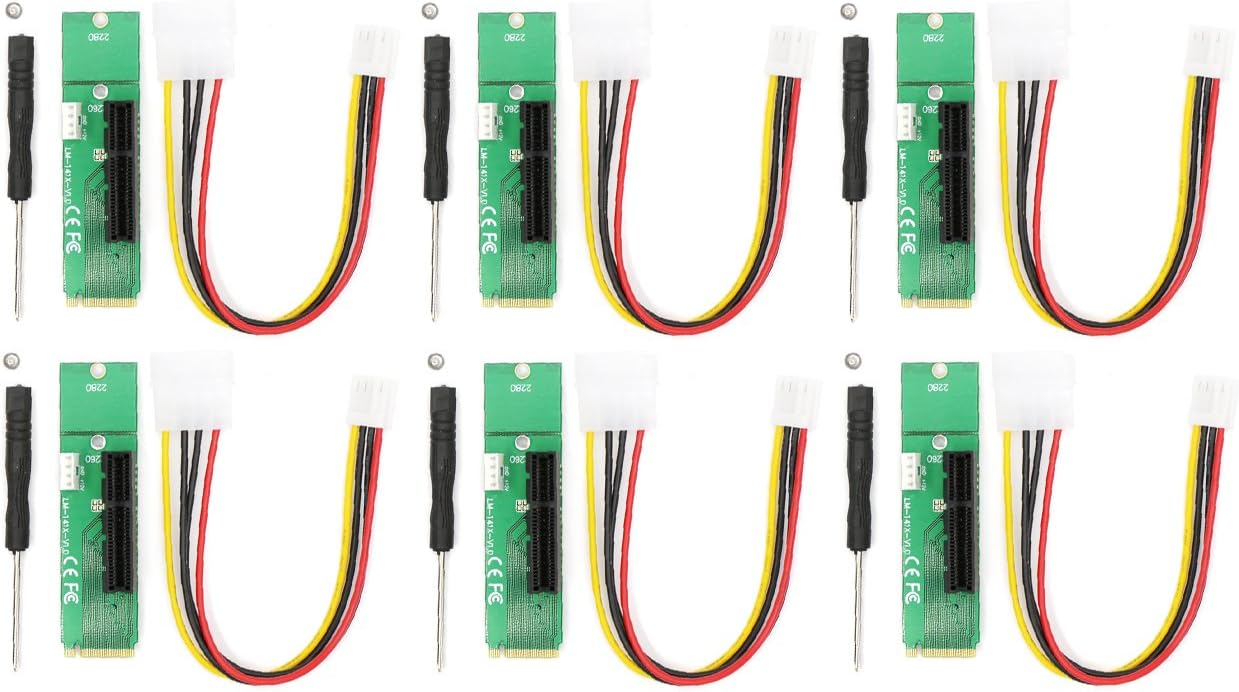 YIKESHU M.2 NGFF PCIe Expansion Board Port to PCI-E Card to PCI Express Card x4 (6 PCS)