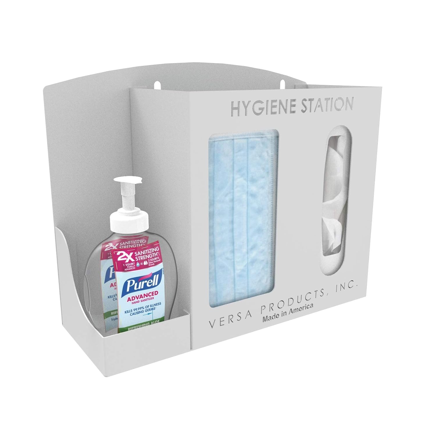 Respiratory Hygiene Sanitation Station by Versa Products | Mobile | 3 Compartments | Black: Industrial & Scientific