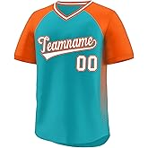 KXK Custom V-Neck Baseball Jersey for Men Women Youth Personalized Stitched or Printed Baseball Shirts Big Size