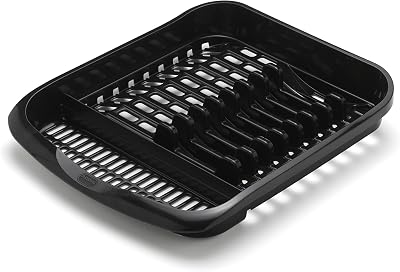 Addis Plate Dish Draining Rack Soft Black 33 x 39.5 x 6 cm
