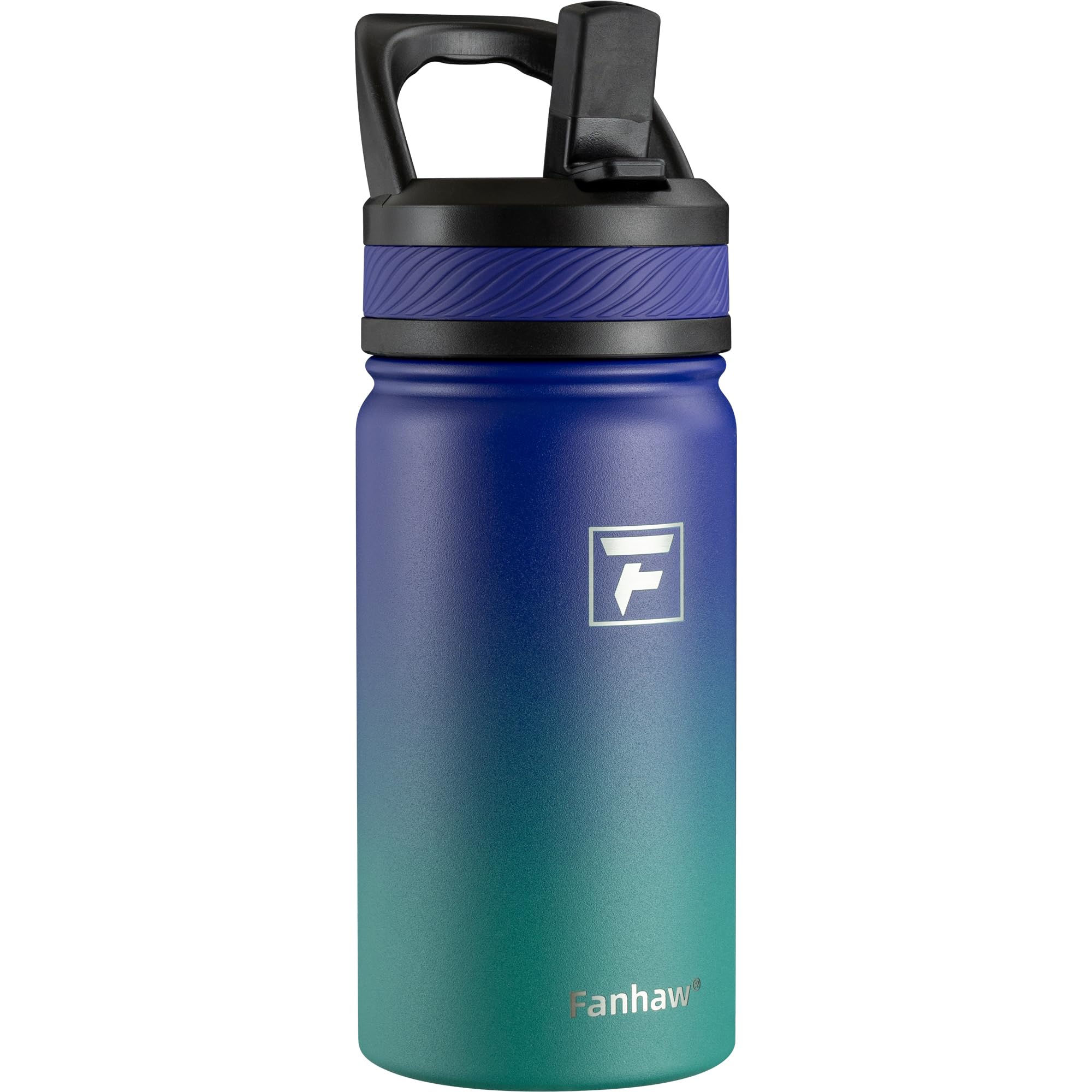 Photo 1 of Fanhaw 14 Oz Kids Insulated Water Bottle with Straw Lid – Stainless Steel Double Wall Vacuum, Leak-Proof, BPA-Free Water Bottles for School Boys & Girls(Purple Green)