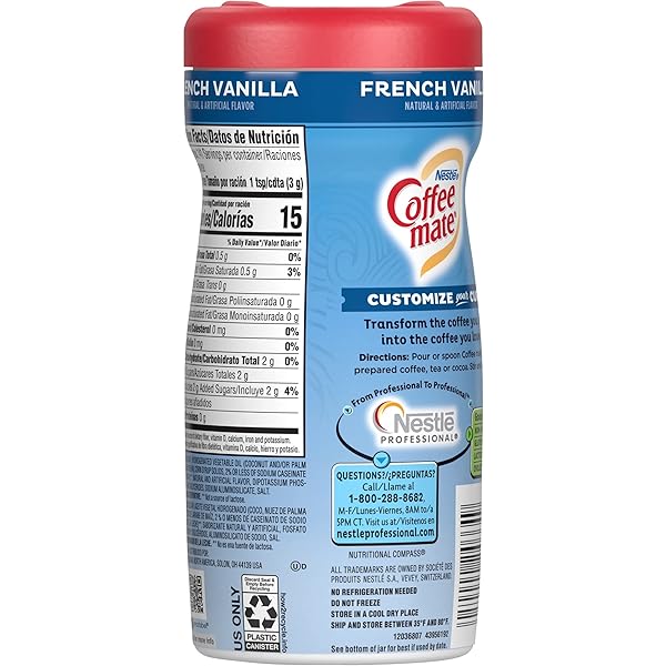 COFFEE MATE FRENCH VANILLA POWDER COFFEE CREAMER 15 OZ. CANISTER