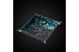 KSNDie PU Leather DND Dice Trays Portable Dice Rolling Tray Large D&D Dice Storage Case for Desktop Storage and RPG Board Games, Jewelry Valet Tray for Women and Men