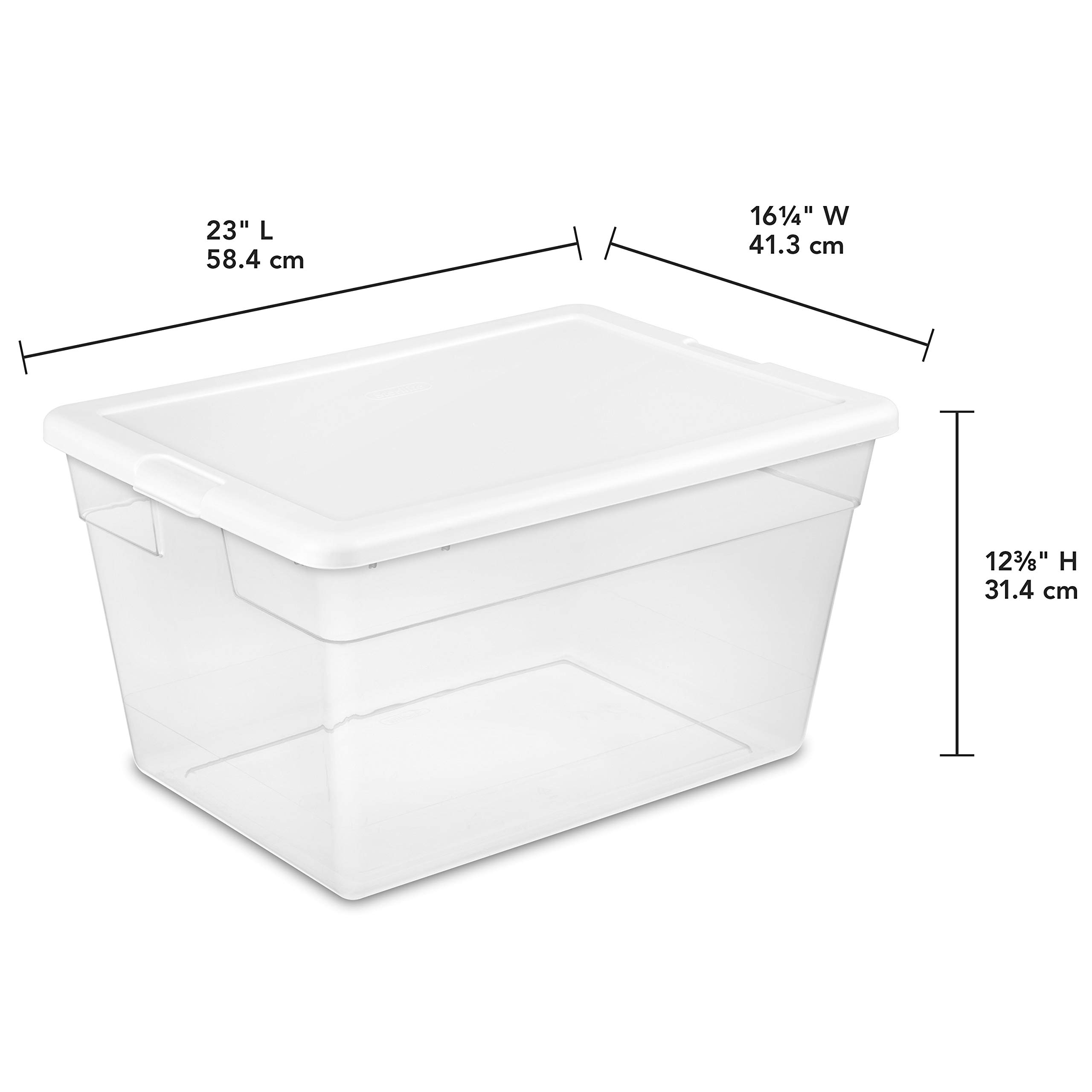 6 Pack 20x15x6 Heavy Duty Plastic Stackable Lidded Storage Containers