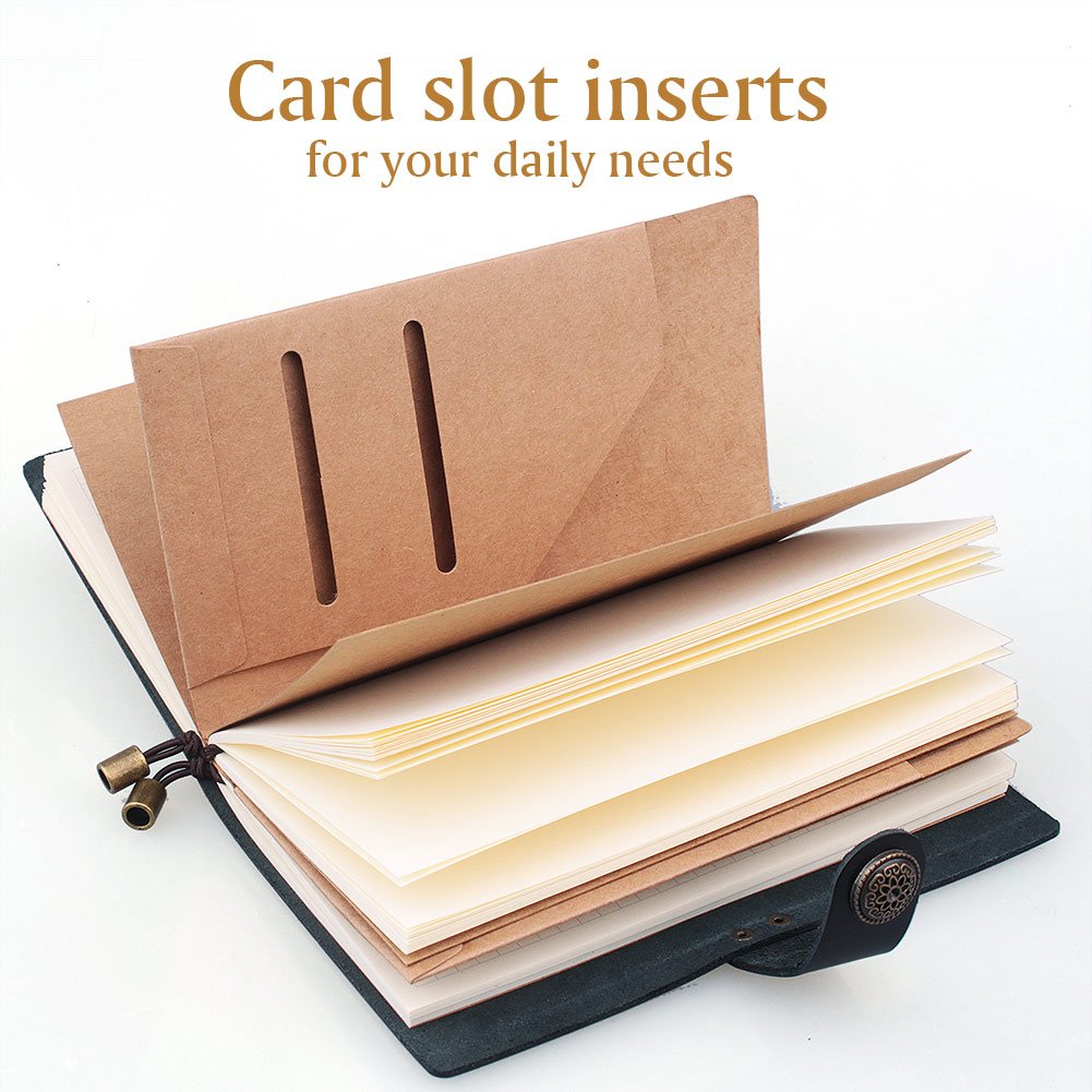 AYOUYA Leather Journal Writing Notebook Refillable Travellar Notebook Leather Notebook Paper Handmade Genuine Leather Writing Journal Diary 6.5 x 4 Inches, Perfect Gift for Art Sketchbook (black)