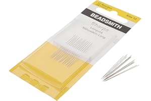 Sharps Beading Needles, Size 12, 12 needles per card, European Quality, Shorter Needle for Smaller Areas, All Purpose Sewing 