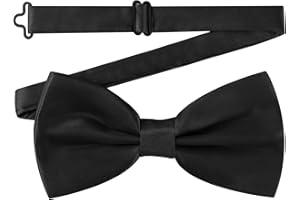 AWAYTR Men's Pre Tied Bow Ties for Wedding Party Fancy Plain Adjustable Bowties Necktie