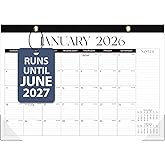 2026 Desk Calendar, Large Desktop/Wall Monthly Calendar (Jan. 2026 - Jun. 2027) 17'' x 12'' Personal Desk Planner for Teacher