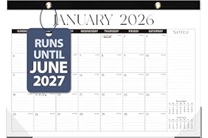 VALOME 2026 Desk Calendar, Large Desktop/Wall Monthly Calendar (Jan. 2026 - Jun. 2027) 17'' x 12'' Personal Desk Planner for Teacher Family School Office Supplies
