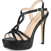 MERUMOTE Platform Stilettos 5" Peep Toe Sandals | High Heels, Sandals Stilettos, Dress Shoes for Women, Party Prom Shoes