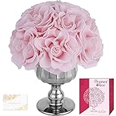 Forever Flowers Preserved Pink Roses in Glass Vase, Flower for Delivery, Eternal Roses Romantic Gift for Women, Table Centerpiece Flowers for Home Decor, Birthday Anniversary Valentine’s Day Gift