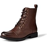 Amazon Essentials Men's Cap Toe Lace Up Combat Boots With Zipper