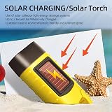 BINGKELE Wind Up Torch LED Hand Crank Solar Powered Emergency Flashlight view 2
