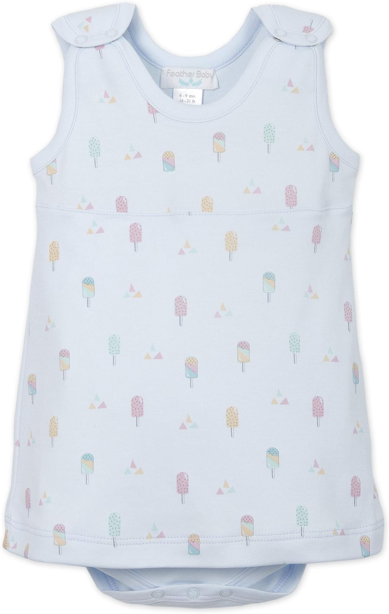 Feather Baby Little Girls Pima Cotton Sleeveless Tennis Twosie Bodysuit and Sunsuit Dress