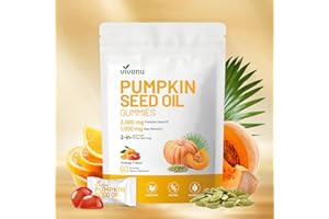 VIVONU Organic Pumpkin Seed Oil Gummies,Cold Pressed Pumpkin Seed Oil with Saw Palmetto Gummies,for Prostate Health,BPH Support,Hair & Bladder Control - Non-GMO,Sugar-Free