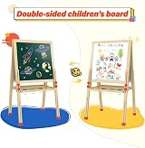 Dripex Kid’s Wooden Art Easel Double-Sided Magnetic Board 81–146 cm view 6