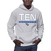 Hybrid Sports NFL - Tennessee Titans - City Block - Men's and Women's Pullover Hooded Fleece Sweatshirt - Size 2 X-Large - Tennessee Titans - Athletic Heather
