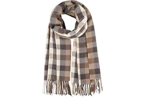 NTLWKR Women Scarf Fashion Long Plaid Shawls Wraps Big Grid Winter Warm Lattice Large Scarves Gifts Cold Weather Accessories