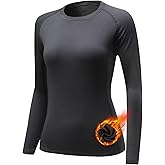 Tesuwel Womens Thermal Shirts Fleece Lined Winter Base Layer Top UPF 50+ Long Sleeve Compression Shirts,Moisture Wicking