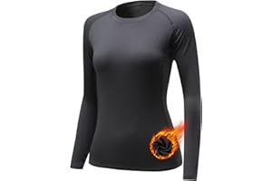Tesuwel Womens Thermal Shirts Fleece Lined Winter Base Layer Top UPF 50+ Long Sleeve Compression Shirts,Moisture Wicking
