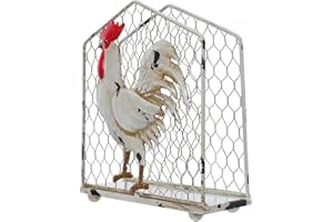Homoyoyo Rustic Rooster Napkin Holder Metal Serviette Holder for Kitchen Table Farmhouse Dining