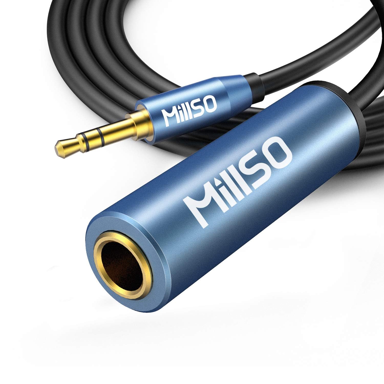 MillSO 6.35mm 1/4 inch to 3.5mm Male (2 Meters / 6.6 Feet) TRS Headphone Adapter Jack Stereo Aux Audio Compatible for Amplifiers, Home Theater Devices, Mixing Console or More