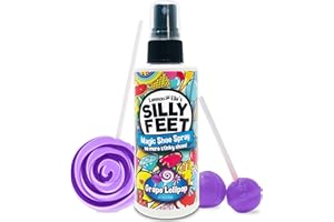 Foot and Shoe Deodorizer Spray, Extra-Strength Odor Eliminator for Smelly Shoes, Kids’ Feet, and Sweat, Grape Lollipop Scent,