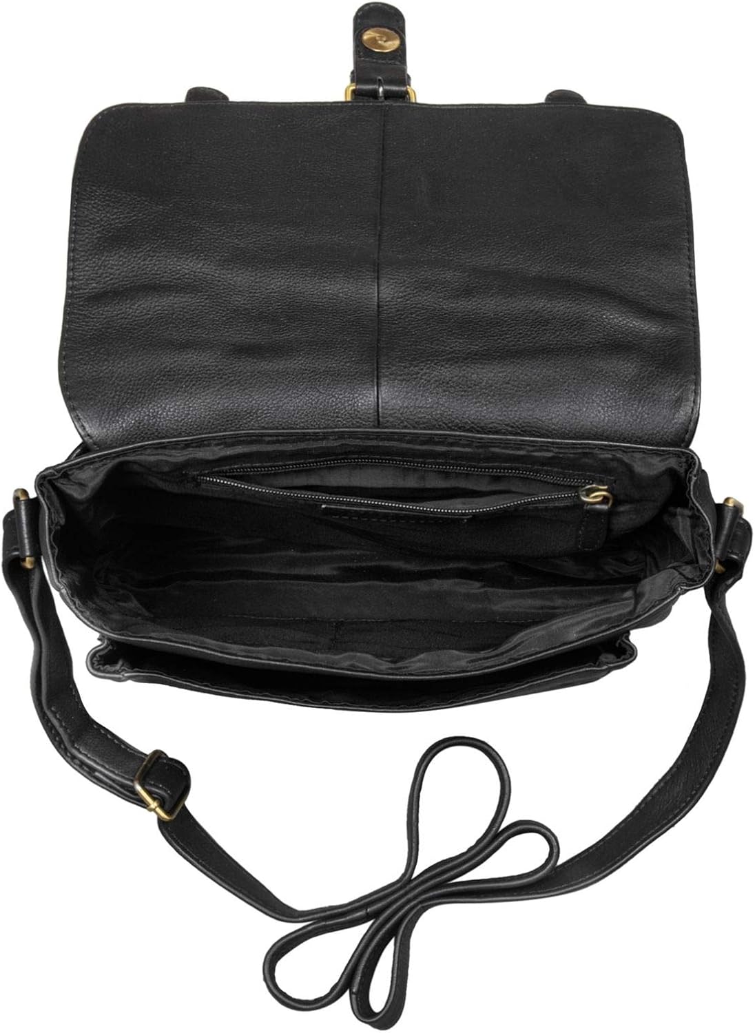 STILORD "Lara" Women Handbag Leather Brown Shoulder Bag Evening Cross-Body Cover for iPad/Tabet 10.1 inches Genuine Leather Colour:Black - Image 5