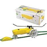 Nelson Rain Train 13,500 Square Feet Cast Iron Outdoor Lawn Traveling Water Sprinkler for Yard, and Garden, with Auto Shut Off, Yellow