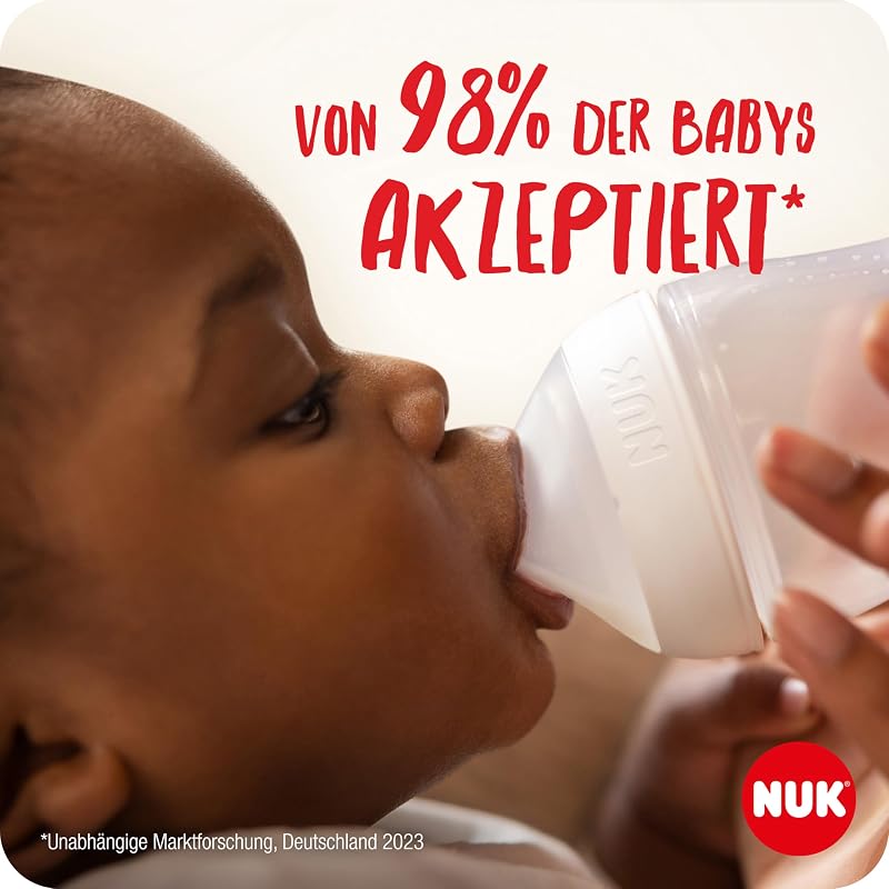 Perfect Match Babyflaschenset | Ab 0 Monate | Passt sich dem Baby an | 3 Anti-Colic-Babyflaschen und Space-Schnuller | Disneys Micky Maus | 4 Stück