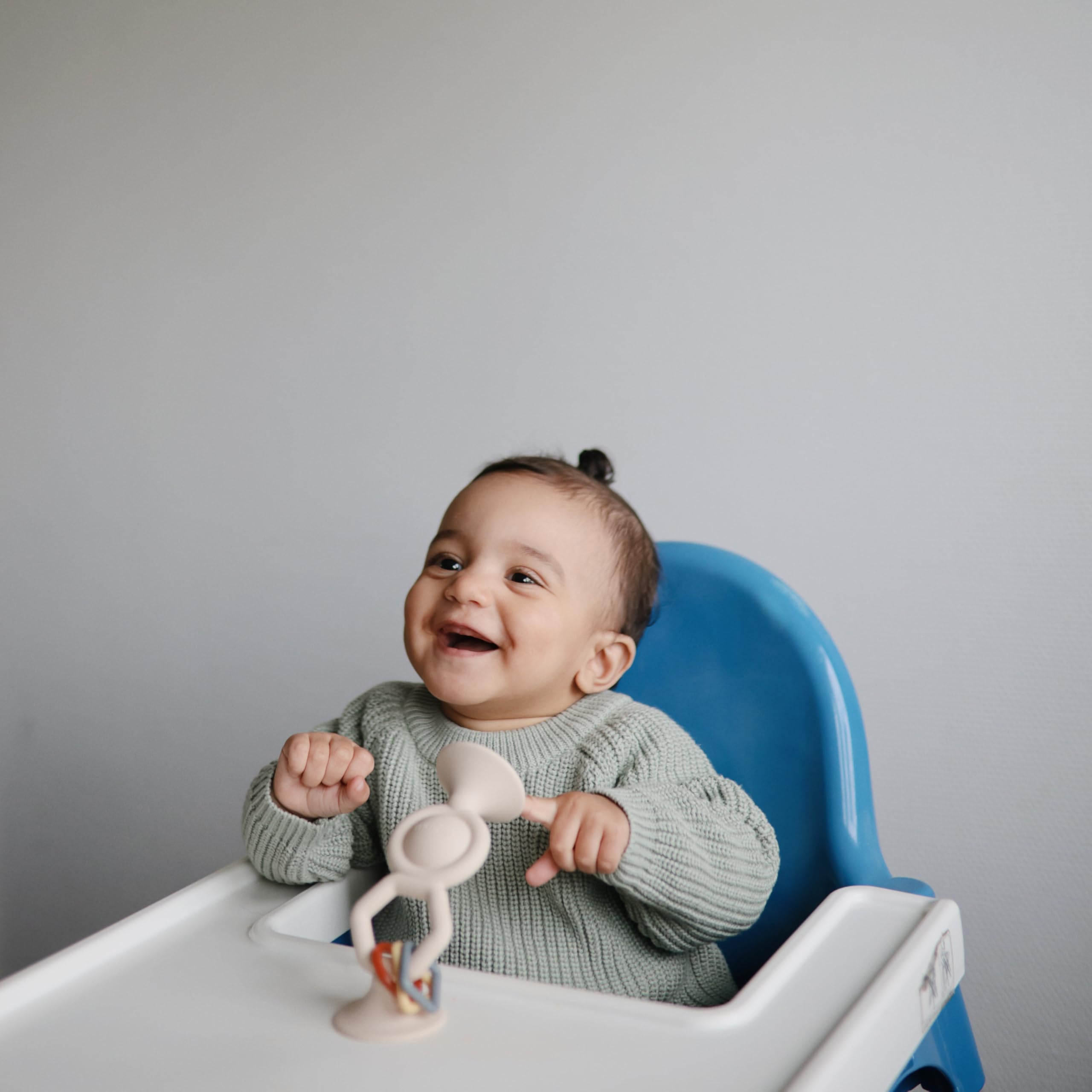 mushie HexaPop Suction Toy | Toddler Sensory Toy for Nursery and Play (Shifting Sand)