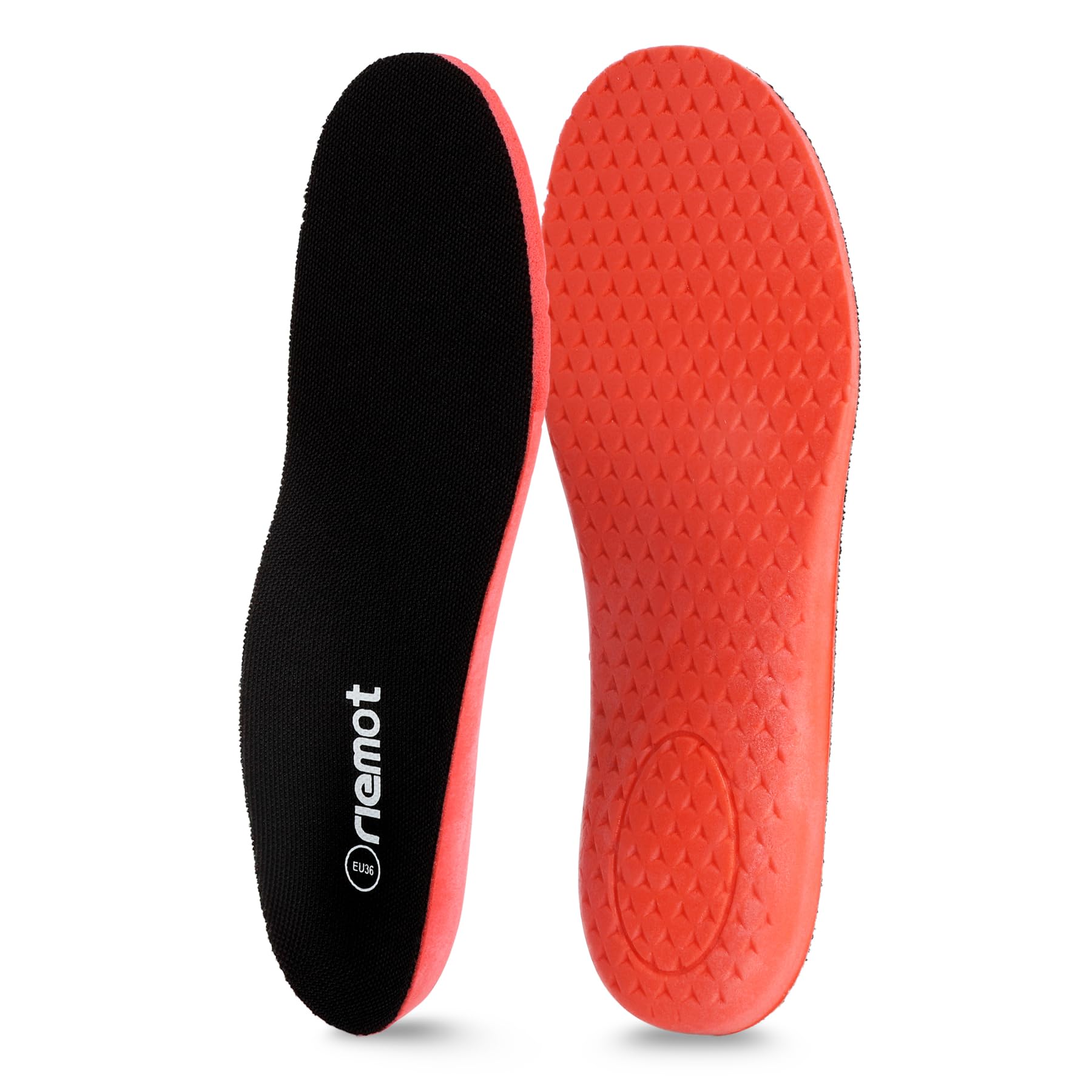 Photo 1 of riemot Fitness Running Insoles for Men Comfortable Arch Support Inserts Plantar Fasciitis Relief Insole Cushioning Athletic Gel Insert for Sneakers,Hiking Shoes Black US12/ EU45