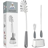 MR.SIGA Water Bottle Brush Cleaning Set with Storage Holder | Bottle brush with stand, cleaning brushes for tumblers, baby bottles, drinking glass, straw cleaner brush