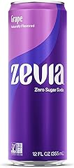 Zevia Zero Sugar Soda, Grape, 12 Ounce Sleek Can