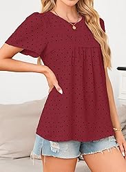 Falechay Red-Black Dots Tops for Women Cute