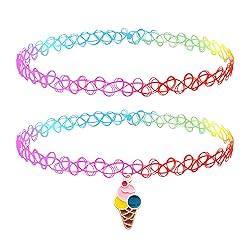 BodyJ4You 2PC Tattoo Choker Necklace - 90s Choker