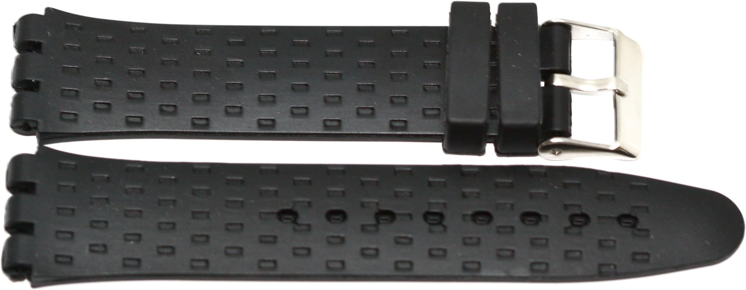 Cuir De Lyon19MM Black Silicone Rubber Watch Band Strap FITS Swatch S540