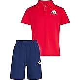 adidas boys Short Sleeve Polo Shirt and Woven Short Set