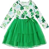 Vieille Toddler Girls Valentine's Day Tulle Dress Long Sleeve Princess Party Tutu Dresses 2-6 Years