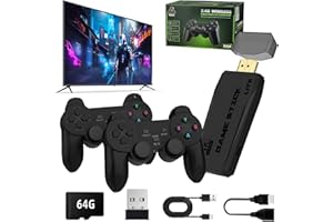 TOHILKEL Retro Gaming Console - 20,000+ Built-in Classic Games, 18 Emulators 4K Game Console with 2 Wireless Controllers, 64GB Plug & Play Retro Video Game System for HDTV, Computer, Projector
