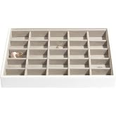 STACKERS White &amp; Gray Velvet Classic Criss Cross Stacker