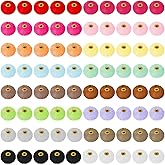 Qulkws 80 Piece Faux Fur Poms Spacer Beads Fluffy Faux Fur Pom Poms Beads for Pens Mixed Color Soft Puff Bead for DIY Jewelry Keychains Pens Crafts Accessories(Random Mixed Color)