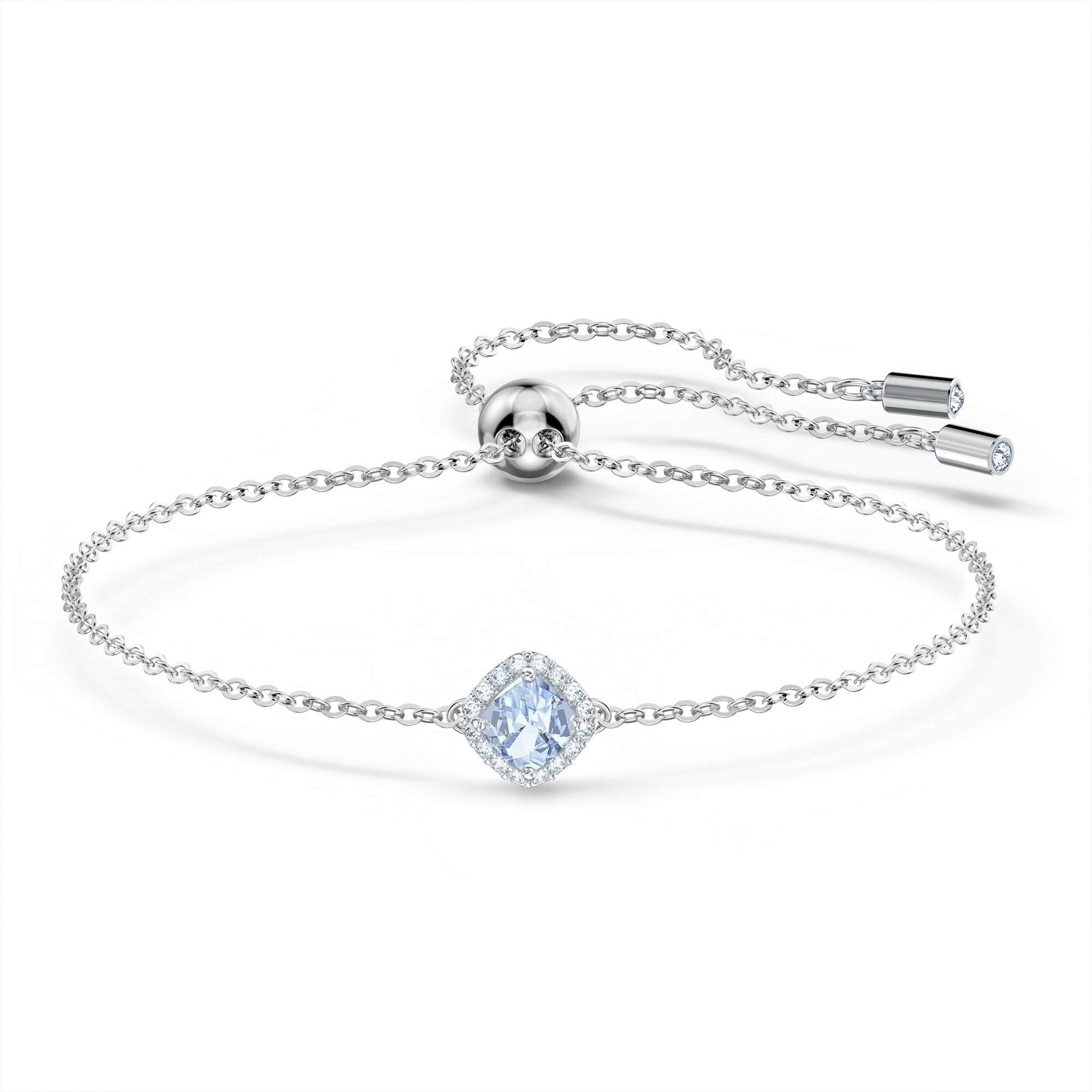 Swarovski Women's Angelic Bracelet, Brilliant White and Blue Crystals with Rhodium Plating, from the Swarovski Angelic Collection
