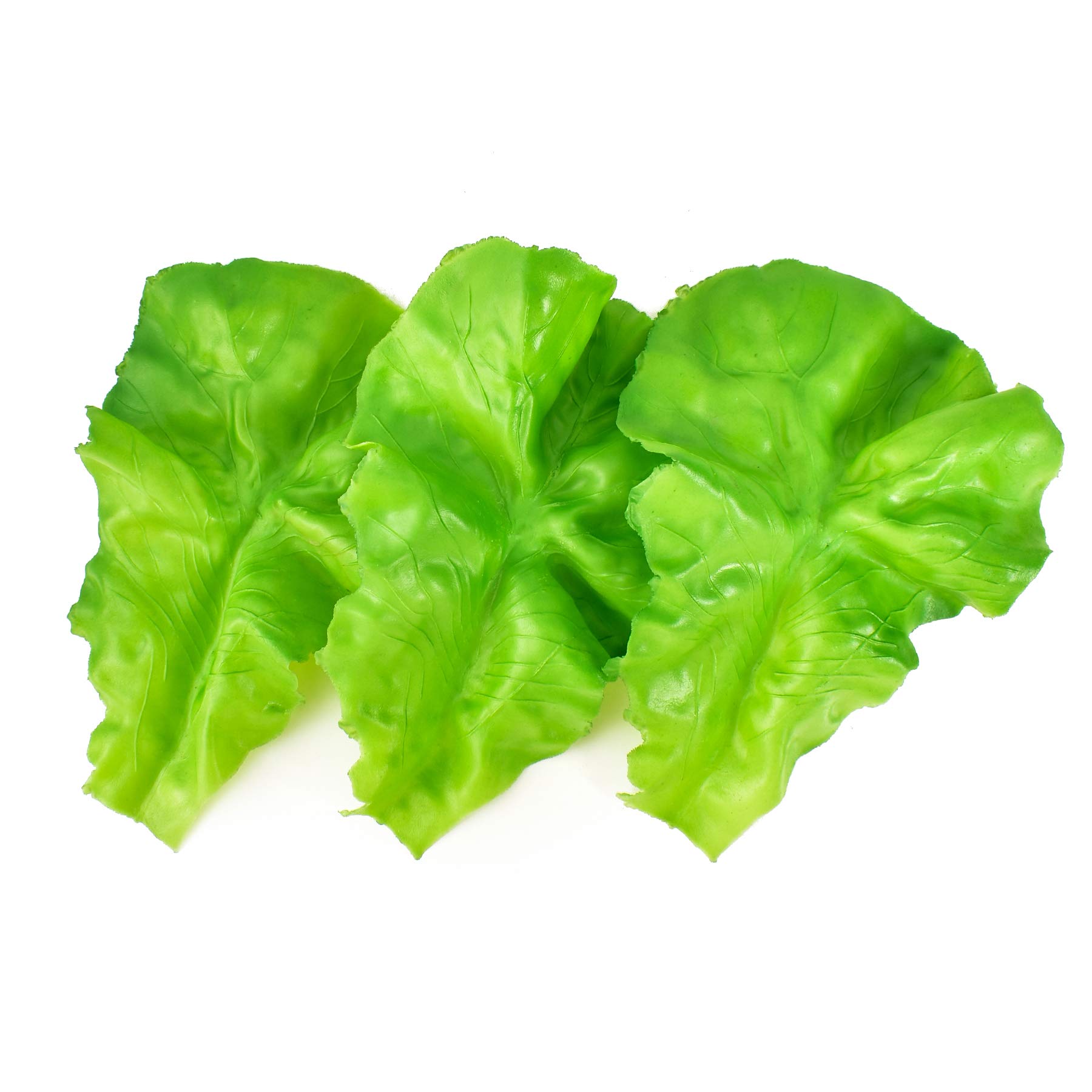 HUIANER 3Pcs Fake Lettuce Leaves Artificial Vegetables Lettuces Simulation Plastic Lifelike for House Kitchen Party Pub Decoration Ornament