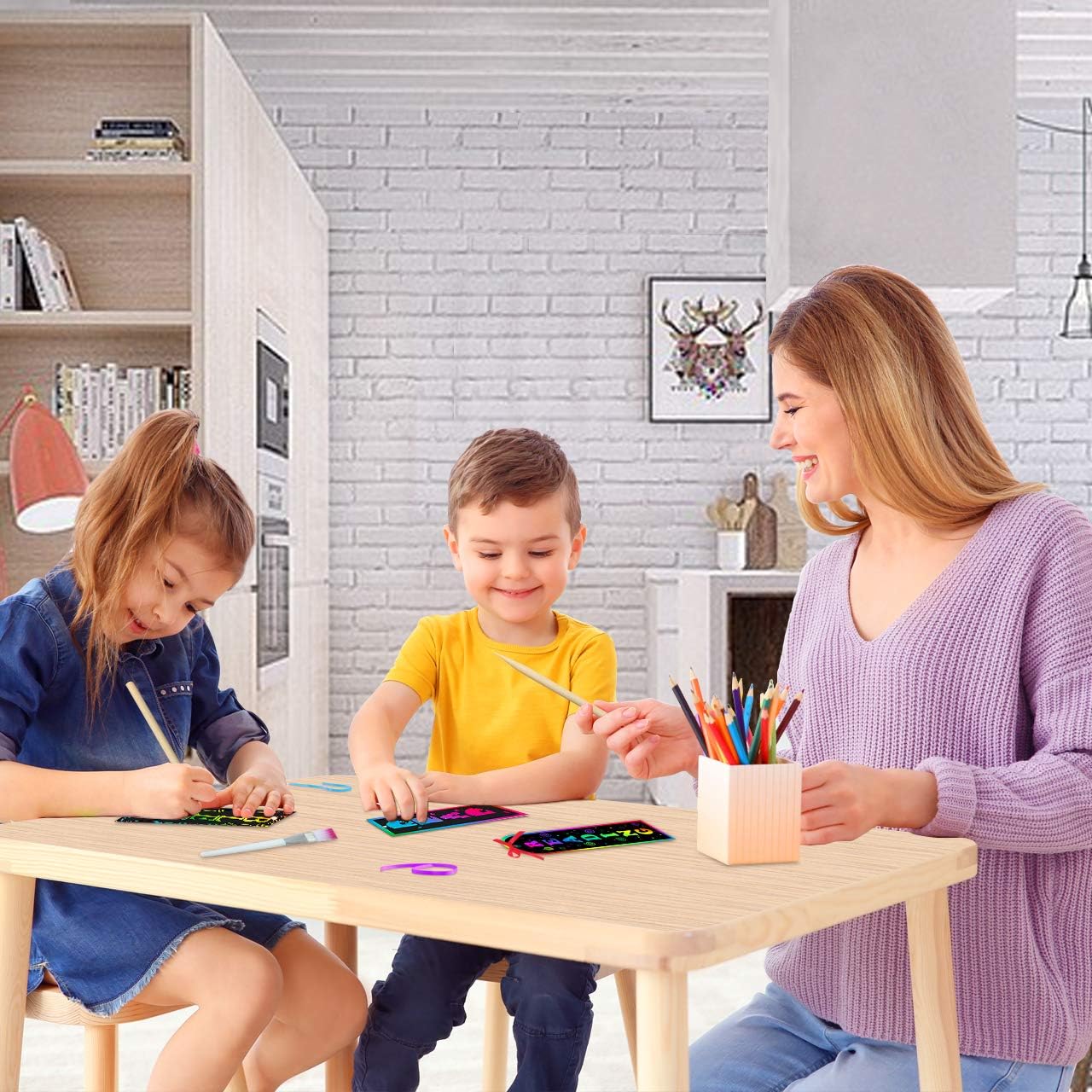 ZMLM Scratch Paper Art Bookmarks Kids: 36 Set 2 Style Magic Rainbow DIY Bookmark Art Craft Paper Bookmark Gift Tag Party Favor Pack Activity Bulk Making Kit for Boys Girls Birthday Game: Toys & Games