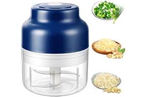 Electric Garlic Chopper,Mini Portable Veggie Choppers,USB Rechargeable,250ml Portable Electric Mini Food Chopper for Garlic,O