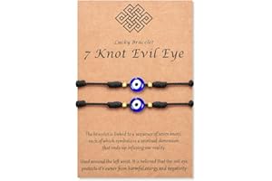 Tarsus (Ver.3) Evil Eye 7 Knot Lucky Bracelets Adjustable Red String Amulet for Women Men Boys & Girls