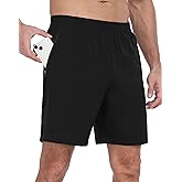 HISKYWIN Men's Athletic Running Shorts Lightweight Quick Dry Workout Jogging Shorts with Zip Pockets Active Gym Sports Hiking