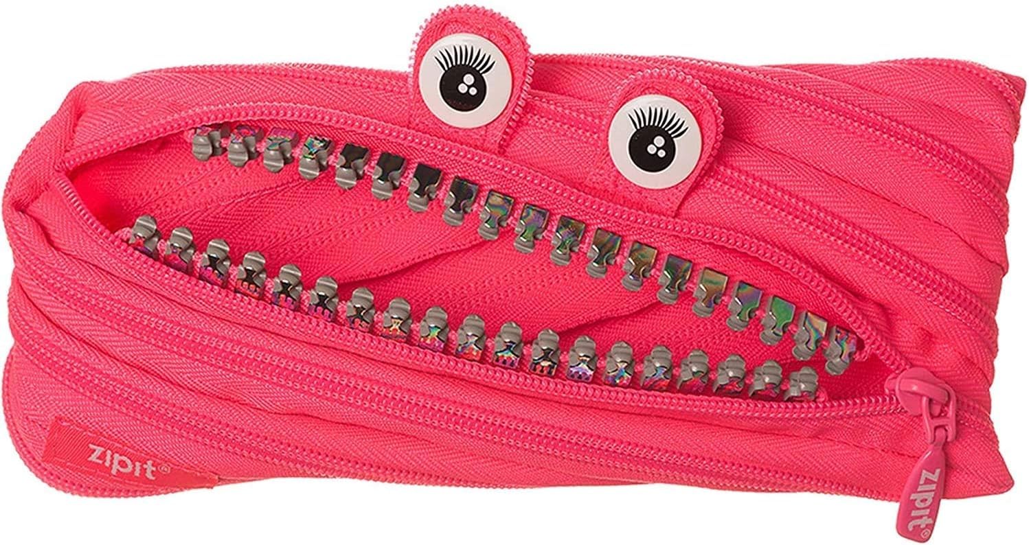 ZIPIT Grillz Pencil Case for Girls | Pencil Pouch for School, College and Office | Pencil Bag for Kids (Pink)