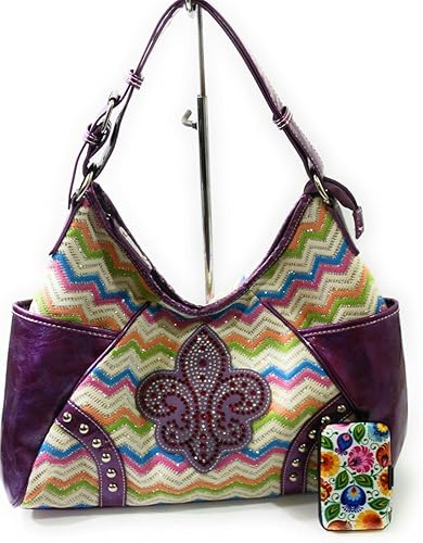 pink and blue purse